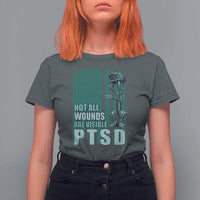 PTSD Awareness Not All Wounds Are Visible T Shirt For Women PTSD Veteran Military Soldier - Wonder Print Shop