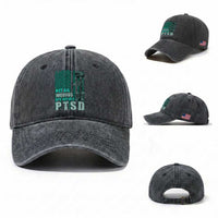 PTSD Awareness Not All Wounds Are Visible Washed Cotton Baseball Cap PTSD Veteran Military Soldier