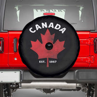 Funny Proud Canadian Canada EST 1867 Spare Tire Cover Vintage Maple Leaf - Wonder Print Shop