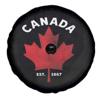 Funny Proud Canadian Canada EST 1867 Spare Tire Cover Vintage Maple Leaf - Wonder Print Shop