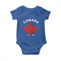Funny Proud Canadian Canada EST 1867 Baby Onesie Vintage Maple Leaf - Wonder Print Shop