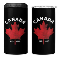 Funny Proud Canadian Canada EST 1867 4 in 1 Can Cooler Tumbler Vintage Maple Leaf - Wonder Print Shop