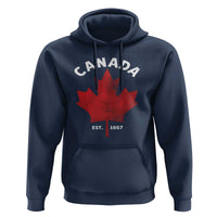Funny Proud Canadian Canada EST 1867 Hoodie Vintage Maple Leaf - Wonder Print Shop