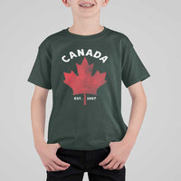 Funny Proud Canadian Canada EST 1867 T Shirt For Kid Vintage Maple Leaf - Wonder Print Shop
