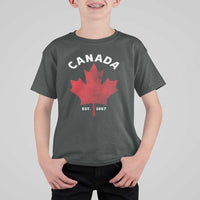 Funny Proud Canadian Canada EST 1867 T Shirt For Kid Vintage Maple Leaf - Wonder Print Shop