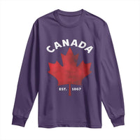 Funny Proud Canadian Canada EST 1867 Long Sleeve Shirt Vintage Maple Leaf - Wonder Print Shop