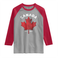 Funny Proud Canadian Canada EST 1867 Raglan Shirt Vintage Maple Leaf - Wonder Print Shop
