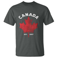 Funny Proud Canadian Canada EST 1867 T Shirt Vintage Maple Leaf - Wonder Print Shop