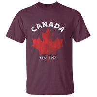 Funny Proud Canadian Canada EST 1867 T Shirt Vintage Maple Leaf - Wonder Print Shop