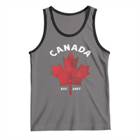 Funny Proud Canadian Canada EST 1867 Tank Top Vintage Maple Leaf - Wonder Print Shop