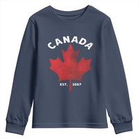 Funny Proud Canadian Canada EST 1867 Youth Sweatshirt Vintage Maple Leaf - Wonder Print Shop