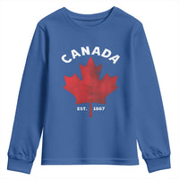 Funny Proud Canadian Canada EST 1867 Youth Sweatshirt Vintage Maple Leaf - Wonder Print Shop
