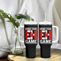 Funny Canada Pride Bring Your Eh Game Tumbler With Handle Canadian Flag - Wonder Print Shop