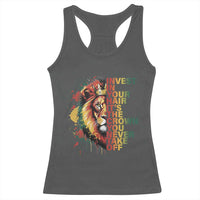 Rasta Lion Racerback Tank Top Invest In Your Hair It's The Crown You Never Take Off Jamaican Pride - Wonder Print Shop