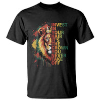 Rasta Lion T Shirt Invest In Your Hair It's The Crown You Never Take Off Jamaican Pride - Wonder Print Shop