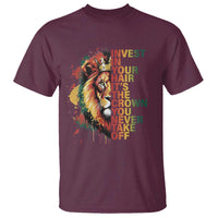 Rasta Lion T Shirt Invest In Your Hair It's The Crown You Never Take Off Jamaican Pride - Wonder Print Shop