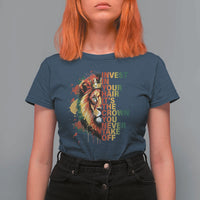 Rasta Lion T Shirt For Women Invest In Your Hair It's The Crown You Never Take Off Jamaican Pride - Wonder Print Shop