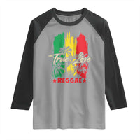 True Love Reggae Raglan Shirt Jamaican Rasta Music Palm Tree - Wonder Print Shop