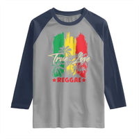 True Love Reggae Raglan Shirt Jamaican Rasta Music Palm Tree - Wonder Print Shop