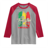 True Love Reggae Raglan Shirt Jamaican Rasta Music Palm Tree - Wonder Print Shop