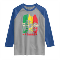 True Love Reggae Raglan Shirt Jamaican Rasta Music Palm Tree - Wonder Print Shop