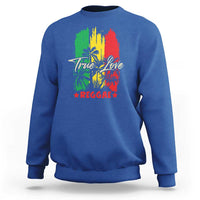 True Love Reggae Sweatshirt Jamaican Rasta Music Palm Tree - Wonder Print Shop