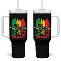 True Love Reggae Tumbler With Handle Jamaican Rasta Music Palm Tree - Wonder Print Shop
