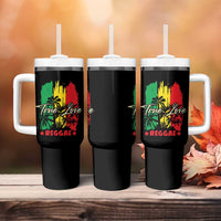 True Love Reggae Tumbler With Handle Jamaican Rasta Music Palm Tree - Wonder Print Shop