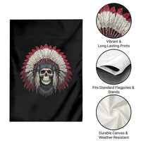 Native American Indian Chief Skull Headdress Garden Flag - Wonder Print Shop