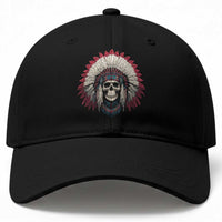 Native American Indian Chief Skull Headdress Baseball Cap