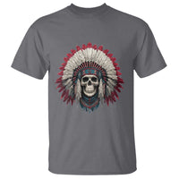 Native American Indian Chief Skull Headdress T Shirt - Wonder Print Shop