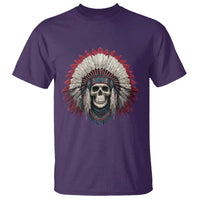 Native American Indian Chief Skull Headdress T Shirt - Wonder Print Shop
