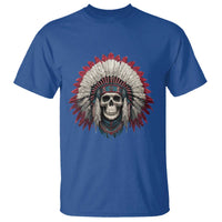 Native American Indian Chief Skull Headdress T Shirt - Wonder Print Shop