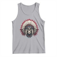 Native American Indian Chief Skull Headdress Tank Top - Wonder Print Shop
