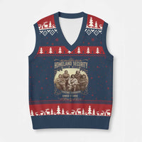 Homeland Security Fighting Terrorism Since 1492 V-Neck Knit Sweater Vest Native American History - Wonder Print Shop