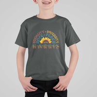 Harris Supporter T Shirt For Kid Peace Love Equality Hope Diversity Sunflower - Wonder Print Shop