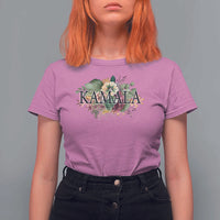 Harris 2024 T Shirt For Women Vintage Flowers Feminine First Female President - Wonder Print Shop