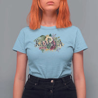 Harris 2024 T Shirt For Women Vintage Flowers Feminine First Female President - Wonder Print Shop