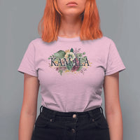 Harris 2024 T Shirt For Women Vintage Flowers Feminine First Female President - Wonder Print Shop