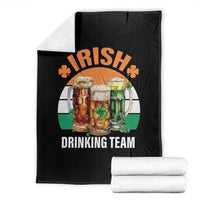 Funny Irish Drinking Team Throw Blanket St Patricks Day Vintage Beer Ireland Flag Clover