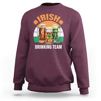 Funny Irish Drinking Team Sweatshirt St Patricks Day Vintage Beer Ireland Flag Clover