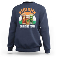 Funny Irish Drinking Team Sweatshirt St Patricks Day Vintage Beer Ireland Flag Clover
