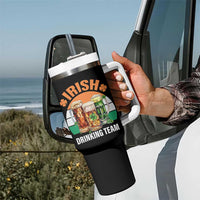 Funny Irish Drinking Team Tumbler With Handle St Patricks Day Vintage Beer Ireland Flag Clover