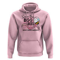Funny Breast Cancer Halloween Hoodie Save The Boobees Ghost Bee Pink Ribbon - Wonder Print Shop