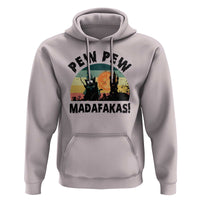 Funny Black Cat Halloween Hoodie Pew Madafakas Witch Retro Vintage Bat - Wonder Print Shop