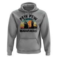 Funny Black Cat Halloween Hoodie Pew Madafakas Witch Retro Vintage Bat - Wonder Print Shop