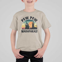 Funny Black Cat Halloween T Shirt For Kid Pew Madafakas Witch Retro Vintage Bat - Wonder Print Shop