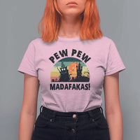 Funny Black Cat Halloween T Shirt For Women Pew Madafakas Witch Retro Vintage Bat - Wonder Print Shop