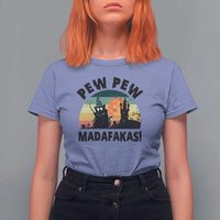 Funny Black Cat Halloween T Shirt For Women Pew Madafakas Witch Retro Vintage Bat - Wonder Print Shop
