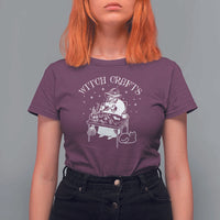 Funny Halloween T Shirt For Women Witch Crafts Witchcraft Skull Cat Ghost - Wonder Print Shop